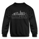 Columbus, Ohio Youth Sweatshirt - Skyline Youth Columbus Crewneck Sweatshirt - black