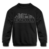Honolulu, Hawaii Youth Sweatshirt - Skyline Youth Honolulu Crewneck Sweatshirt - black