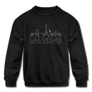 Las Vegas, Nevada Youth Sweatshirt - Skyline Youth Las Vegas Crewneck Sweatshirt - black