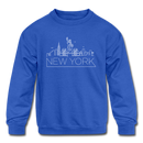 New York Youth Sweatshirt - Skyline Youth New York Crewneck Sweatshirt - royal blue