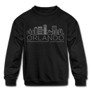Orlando, Florida Youth Sweatshirt - Skyline Youth Orlando Crewneck Sweatshirt - black