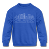 Orlando, Florida Youth Sweatshirt - Skyline Youth Orlando Crewneck Sweatshirt - royal blue