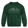 Orlando, Florida Youth Sweatshirt - Skyline Youth Orlando Crewneck Sweatshirt - forest green