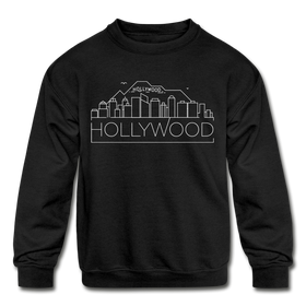 Hollywood, California Youth Sweatshirt - Skyline Youth Hollywood Crewneck Sweatshirt