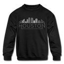 Houston, Texas Youth Sweatshirt - Skyline Youth Houston Crewneck Sweatshirt - black