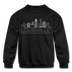 Louisville, Kentucky Youth Sweatshirt - Skyline Youth Louisville Crewneck Sweatshirt - black