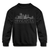 Minneapolis, Minnesota Youth Sweatshirt - Skyline Youth Minneapolis Crewneck Sweatshirt