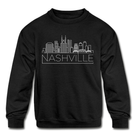 Nashville, Tennessee Youth Sweatshirt - Skyline Youth Nashville Crewneck Sweatshirt