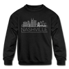 Nashville, Tennessee Youth Sweatshirt - Skyline Youth Nashville Crewneck Sweatshirt
