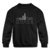 Omaha, Nebraska Youth Sweatshirt - Skyline Youth Omaha Crewneck Sweatshirt - black