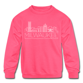 Milwaukee, Wisconsin Youth Sweatshirt - Skyline Youth Milwaukee Crewneck Sweatshirt