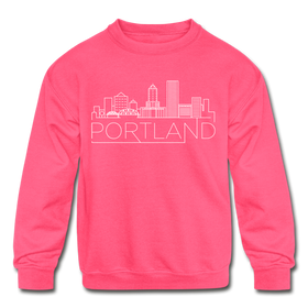 Portland, Oregon Youth Sweatshirt - Skyline Youth Portland Crewneck Sweatshirt