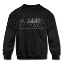 Saint Paul, Minnesota Youth Sweatshirt - Skyline Youth Saint Paul Crewneck Sweatshirt - black