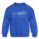 Saint Paul, Minnesota Youth Sweatshirt - Skyline Youth Saint Paul Crewneck Sweatshirt - royal blue
