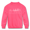 Saint Paul, Minnesota Youth Sweatshirt - Skyline Youth Saint Paul Crewneck Sweatshirt - neon pink