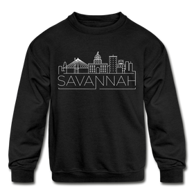 Savannah, Georgia Youth Sweatshirt - Skyline Youth Savannah Crewneck Sweatshirt