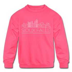 Sioux Falls, South Dakota Youth Sweatshirt - Skyline Youth Sioux Falls Crewneck Sweatshirt