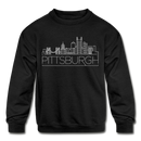 Pittsburgh, Pennsylvania Youth Sweatshirt - Skyline Youth Pittsburgh Crewneck Sweatshirt - black
