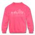 Pittsburgh, Pennsylvania Youth Sweatshirt - Skyline Youth Pittsburgh Crewneck Sweatshirt - neon pink