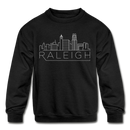 Raleigh, North Carolina Youth Sweatshirt - Skyline Youth Raleigh Crewneck Sweatshirt - black