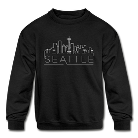 Seattle, Washington Youth Sweatshirt - Skyline Youth Seattle Crewneck Sweatshirt