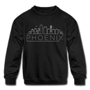 Phoenix, Arizona Youth Sweatshirt - Skyline Youth Phoenix Crewneck Sweatshirt - black
