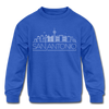 San Antonio, Texas Youth Sweatshirt - Skyline Youth San Antonio Crewneck Sweatshirt - royal blue