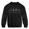 San Francisco, California Youth Sweatshirt - Skyline Youth San Francisco Crewneck Sweatshirt - black