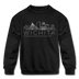 Wichita, Kansas DC Youth Sweatshirt - Skyline Youth Wichita Crewneck Sweatshirt - black