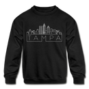 Tampa, Florida Youth Sweatshirt - Skyline Youth Tampa Crewneck Sweatshirt - black