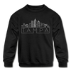 Tampa, Florida Youth Sweatshirt - Skyline Youth Tampa Crewneck Sweatshirt - black