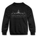 Washington DC Youth Sweatshirt - Skyline Youth Washington DC Crewneck Sweatshirt - black