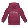 Denver, Colorado Youth Hoodie - Skyline Youth Denver Hooded Sweatshirt - burgundy