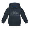 Denver, Colorado Youth Hoodie - Skyline Youth Denver Hooded Sweatshirt - navy