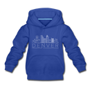 Denver, Colorado Youth Hoodie - Skyline Youth Denver Hooded Sweatshirt - royal blue