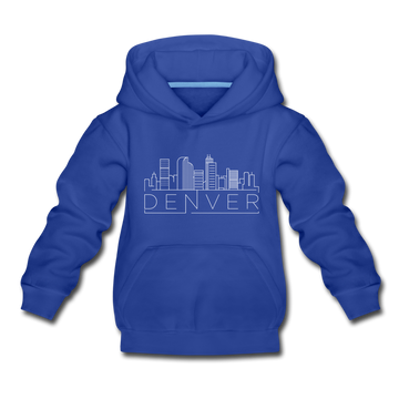 Denver, Colorado Youth Hoodie - Skyline Youth Denver Hooded Sweatshirt - royal blue