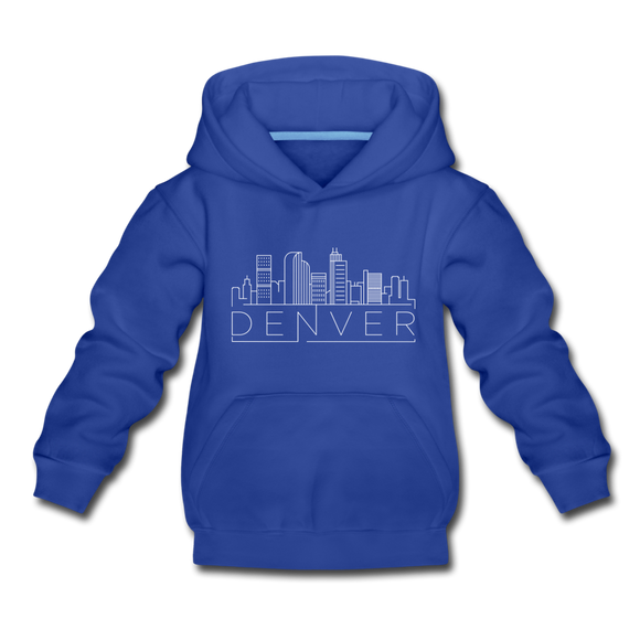 Denver, Colorado Youth Hoodie - Skyline Youth Denver Hooded Sweatshirt - royal blue