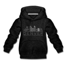 Denver, Colorado Youth Hoodie - Skyline Youth Denver Hooded Sweatshirt - charcoal gray