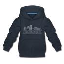 Albuquerque, New Mexico Youth Hoodie - Skyline Youth Albuquerque Hooded Sweatshirt - navy