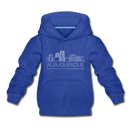 Albuquerque, New Mexico Youth Hoodie - Skyline Youth Albuquerque Hooded Sweatshirt - royal blue