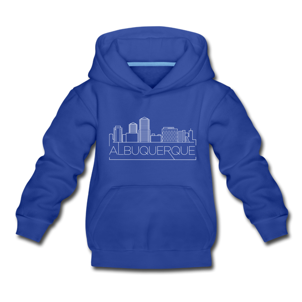 Albuquerque, New Mexico Youth Hoodie - Skyline Youth Albuquerque Hooded Sweatshirt - royal blue