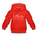 Albuquerque, New Mexico Youth Hoodie - Skyline Youth Albuquerque Hooded Sweatshirt - red