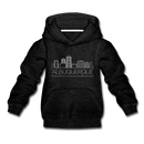 Albuquerque, New Mexico Youth Hoodie - Skyline Youth Albuquerque Hooded Sweatshirt - charcoal gray