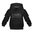 Anchorage, Alaska Youth Hoodie - Skyline Youth Anchorage Hooded Sweatshirt - black