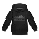 Atlanta, Georgia Youth Hoodie - Skyline Youth Atlanta Hooded Sweatshirt - black