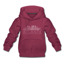 Atlanta, Georgia Youth Hoodie - Skyline Youth Atlanta Hooded Sweatshirt - burgundy