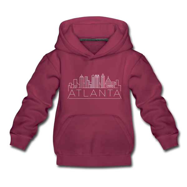 Atlanta, Georgia Youth Hoodie - Skyline Youth Atlanta Hooded Sweatshirt - burgundy