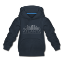 Atlanta, Georgia Youth Hoodie - Skyline Youth Atlanta Hooded Sweatshirt - navy
