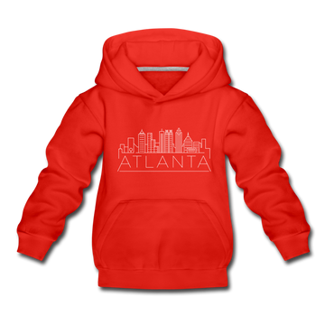 Atlanta, Georgia Youth Hoodie - Skyline Youth Atlanta Hooded Sweatshirt - red
