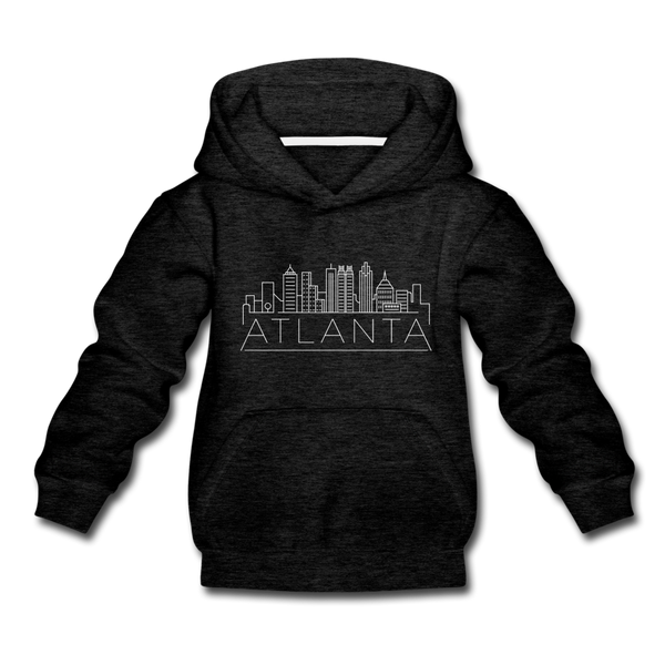 Atlanta, Georgia Youth Hoodie - Skyline Youth Atlanta Hooded Sweatshirt - charcoal gray